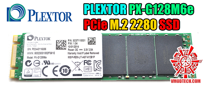 PLEXTOR PX-G128M6e PCie M.2 2280 SSD