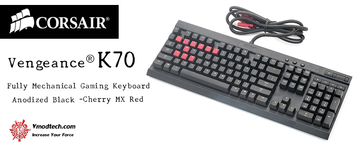 CORSAIR Vengeance® K70 Fully Mechanical Gaming Keyboard Anodized Black - Cherry MX Red