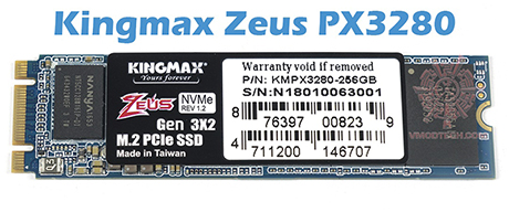 Kingmax Zeus PX3280 M.2 PCIe SSD 256GB NVMe rev 1.2 Review