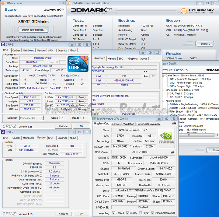 0522 Palit Geforce GTX470 1280MB DDR5 Overclock Test