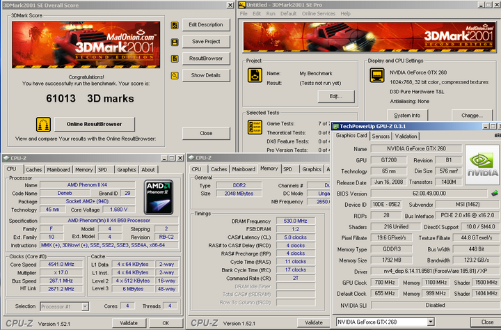 2001 Phenom II 550 @ GA MA785GM US2H & MSI GTX260 Lightning