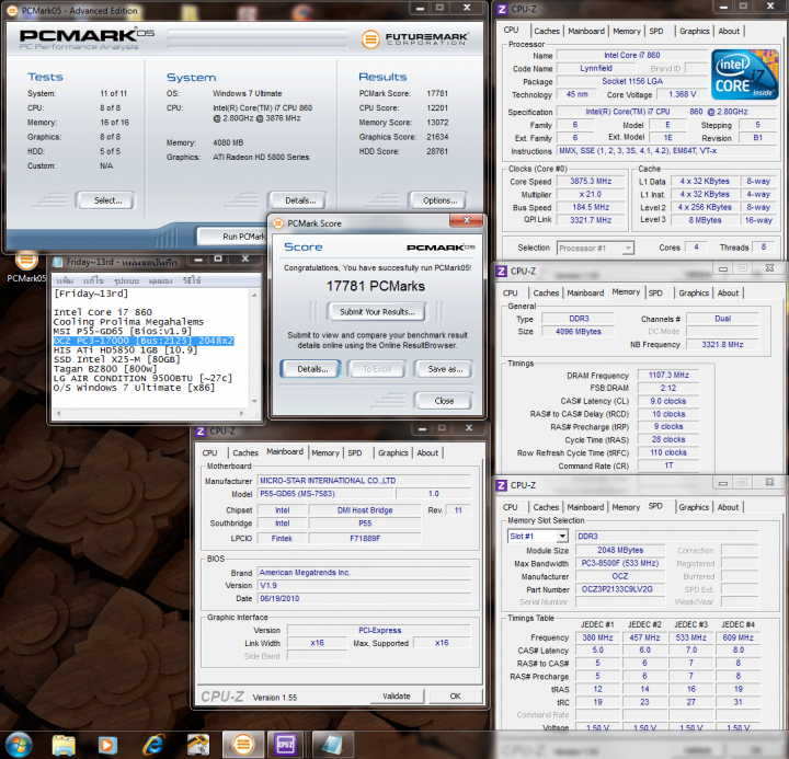 184x21 1357v ddr3 2214 9 10 9 28 110 pcmark05 720x693 Memory OCZ PC3 17000 Platinum Series : Review