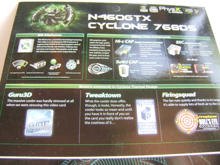 dsc04792 720x540 msi N460GTX Cyclone 768D5 OC EDITION