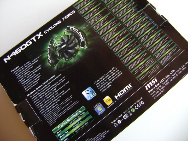dsc04797 720x540 msi N460GTX Cyclone 768D5 OC EDITION