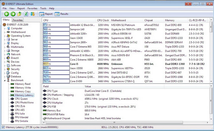 latency 1 Gigabyte H55M S2 Motherboard