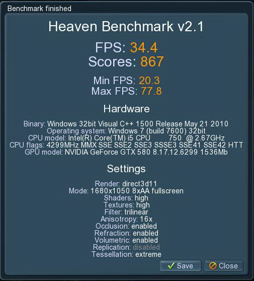 unigine default 1 EVGA GTX580 Extreme Review