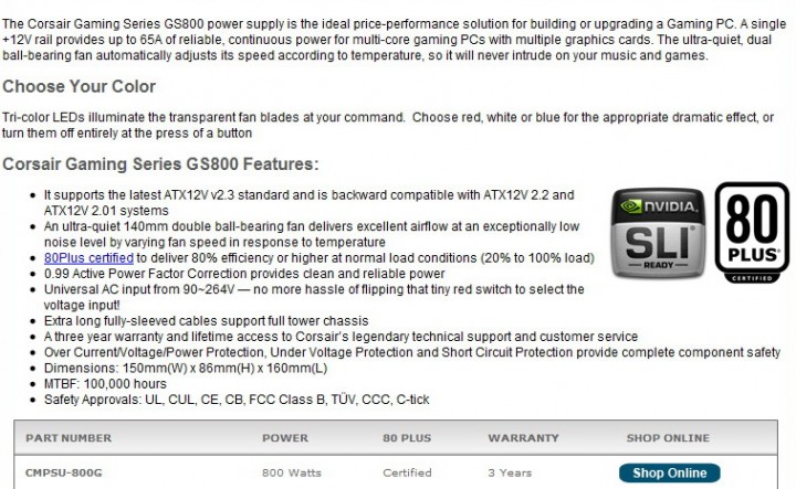 5 720x443 Corsair Gaming Series GS800 Power Supply 80+ Review