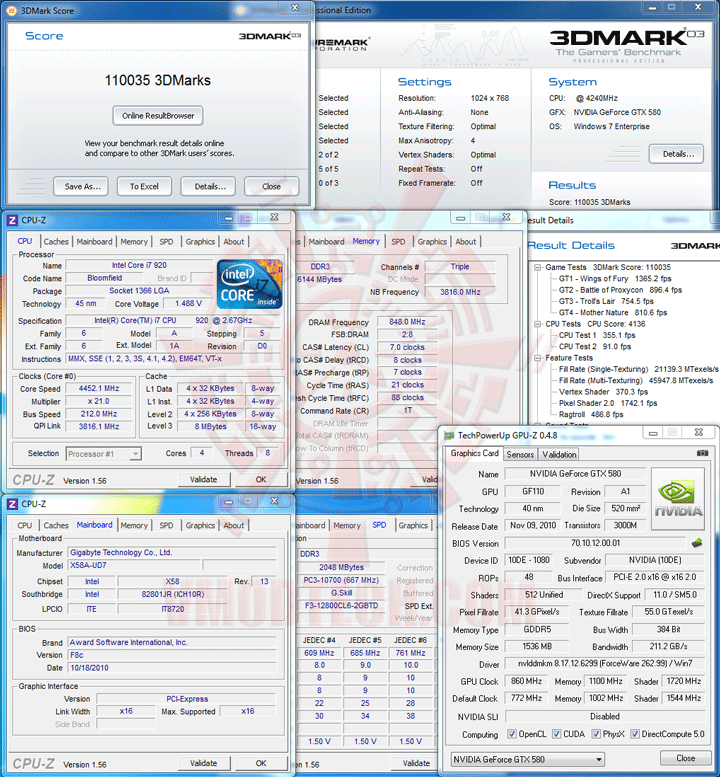 03 oc GIGABYTE NVIDIA GeForce GTX 580 1536MB GDDR5 Review