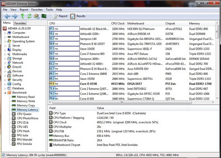 memlatency1 resize Intel Core i5 655K Processors