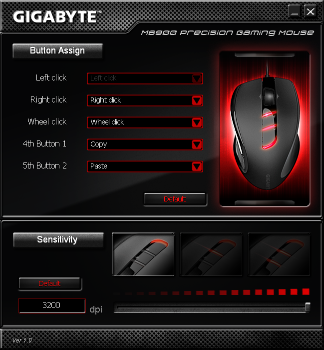 main set Gigabyte M6900 Optical Gaming Mouse