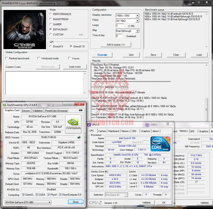 crysis oc 1 Gigabyte GTX480 Super Overclock Edition