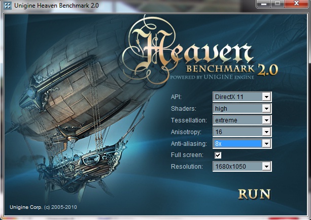 ungine default setting Gigabyte GTX480 Super Overclock Edition