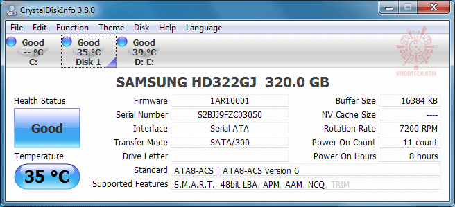 19 temp fullload 35c Samsung Spinpoint F4 HD322GJ [320GB] : Review