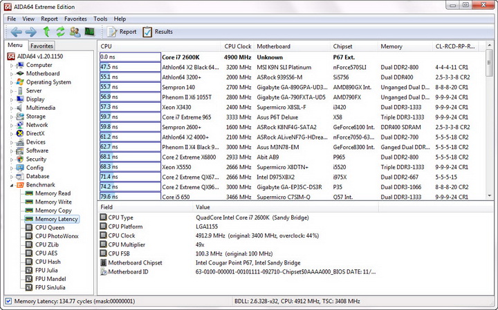 latency resize Sandy Bridge Core i7 2600K on MSI P67A GD65
