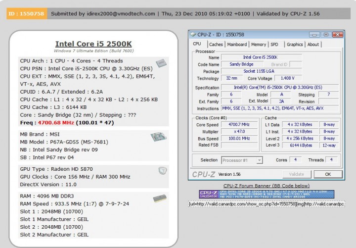 cpuz 720x501 INTEL Core i5 2500k on msi P67A GD55