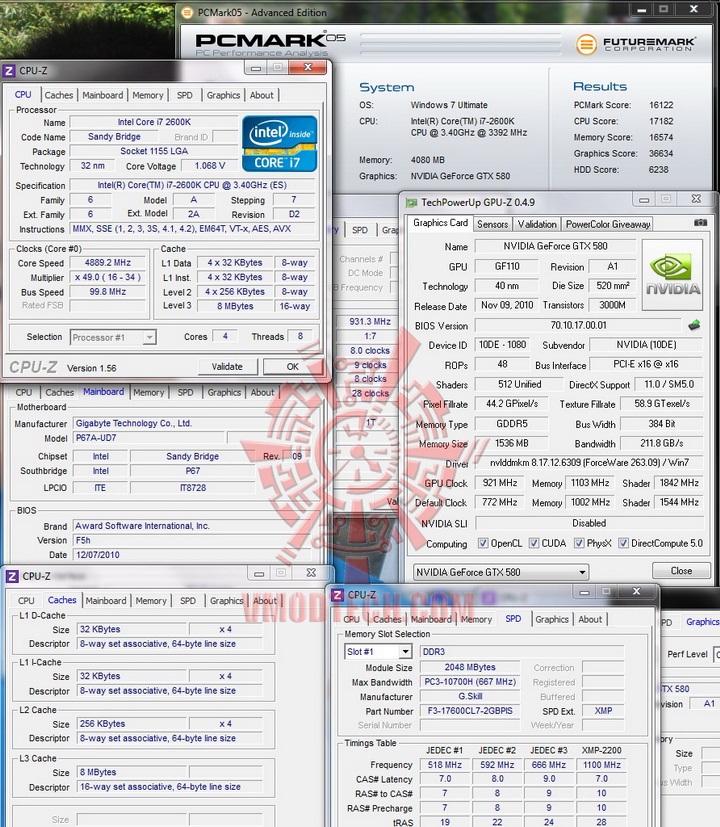 pcmark05 GIGABYTE P67A UD7 Motherboard Review