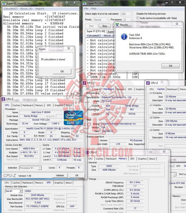 superpi GIGABYTE P67A UD7 Motherboard Review