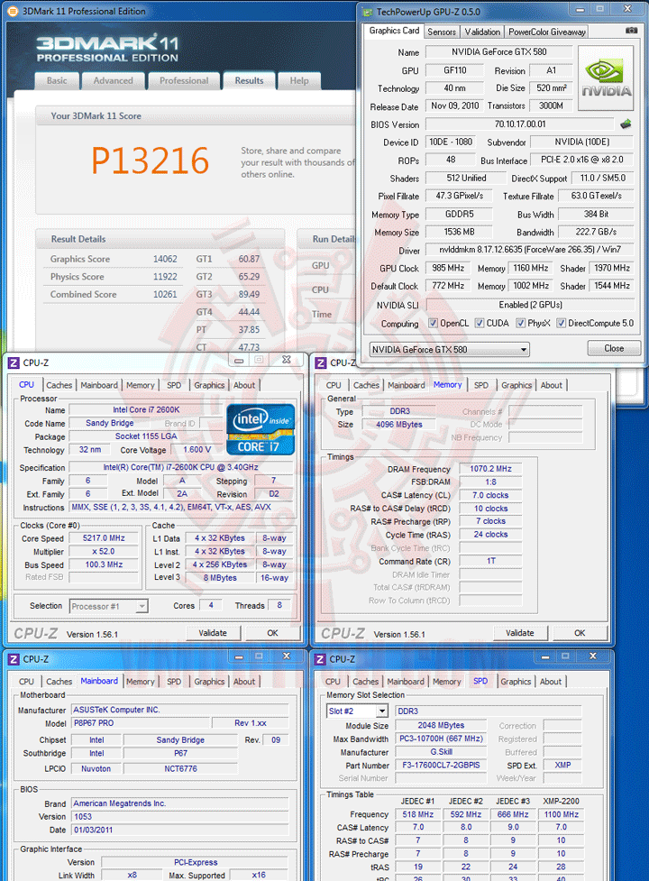 11 Core i7 2600K @ 5,217MHz Rock Stable with ASUS P8P67 PRO