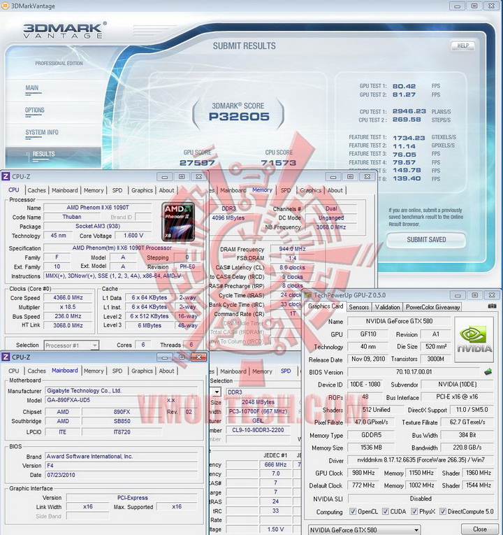 vantage 980 2300 Inno3D Geforce GTX580 1536MB DDR5 Review