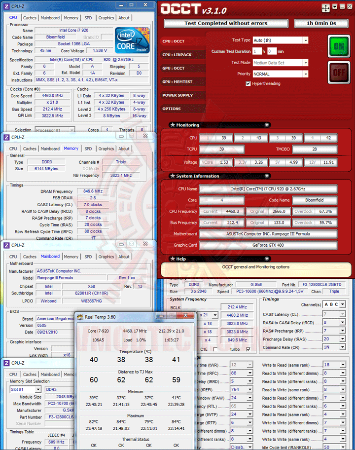 occt ASUS RAMPAGE III FORMULA Motherboard Review