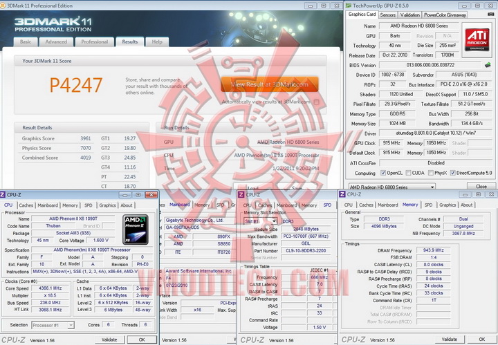 3d11 ASUS Radeon HD6870 1GB DDR5 Review
