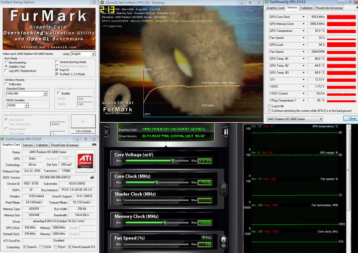 furmark1 ASUS Radeon HD6870 1GB DDR5 Review