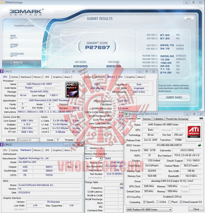 vantage 1045 1109 AMD Radeon HD6870 Crossfire X Review