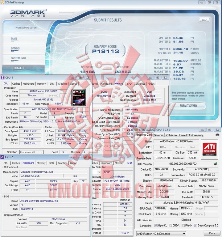 vantage 1040 1109 AMD Radeon HD6870 Crossfire X Review