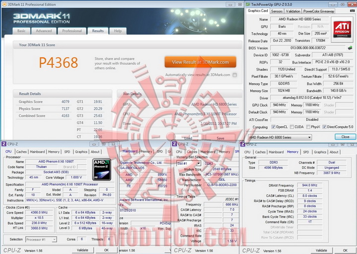 3d11 940 1100 PowerColor Radeon HD6870 PCS+ 1GB DDR5 Review