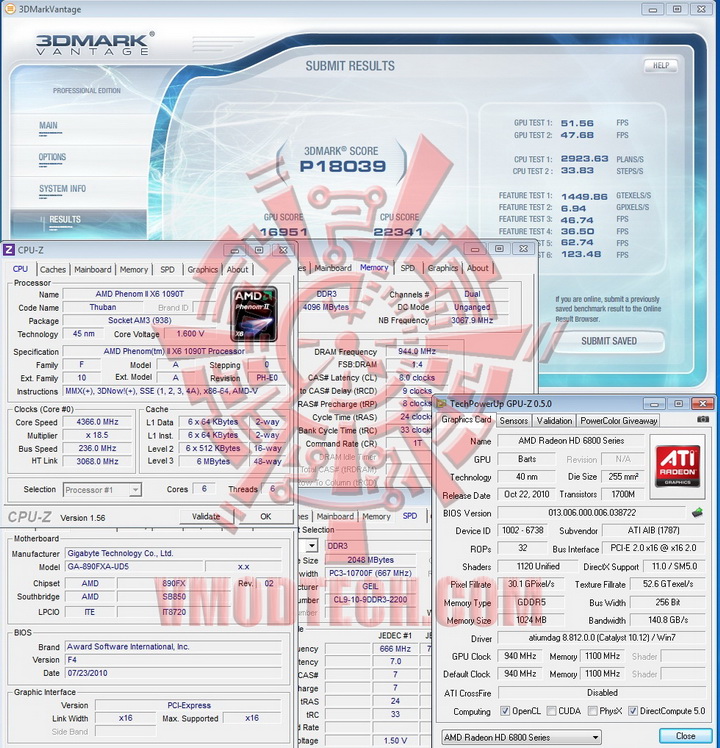 vantage 940 1100 PowerColor Radeon HD6870 PCS+ 1GB DDR5 Review