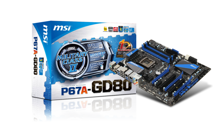 p67a-gd80-phbo p67a gd80 phbo 720x440 MSI เปิดตัวเมนบอร์ด P67A GD80 มาพร้อมกับเทคโนโลยี DrMOS รุ่นใหม่ ชุดจ่ายไฟ 12 เฟส และ PCI E 2.0 x16 สามสล๊อต สำหรับผู้ที่ชื่นชอบเรื่องประสิทธิภาพ