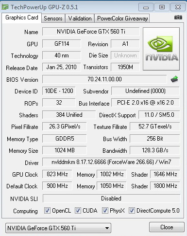 823 PaLiT GeForce GTX 560 Ti Sonic 1024MB GDDR5