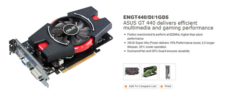 1 ASUS Geforce GT440 1GB GDDR5 Review