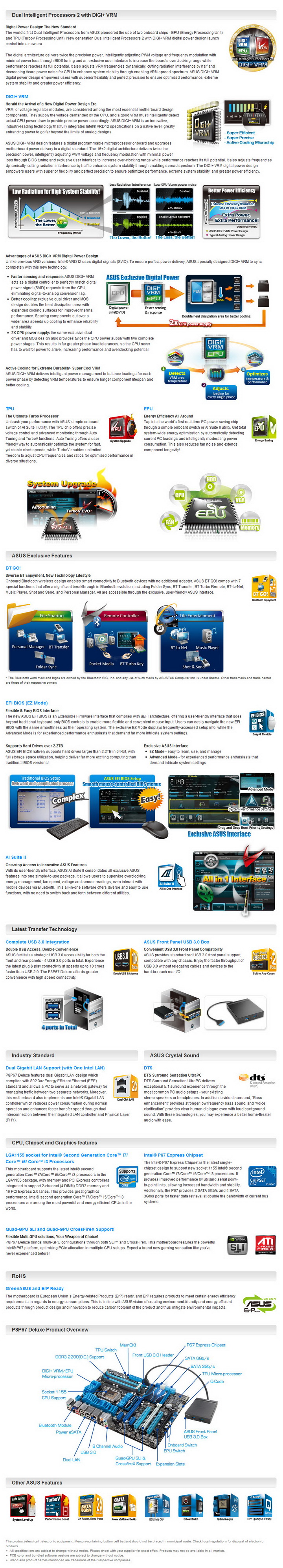 feature feature ASUS P8P67 DELUXE Motherboard
