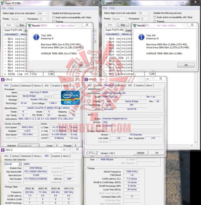 superpi1 703x720 ASUS P8P67 DELUXE Motherboard
