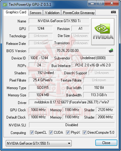 gz d PaLiT NVIDIA GeForce GTX 550 Ti Sonic 1GB GDDR5 Debut Review