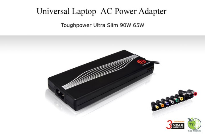 20110325 720x480 Thermaltake Toughpower Ultra Slim 65W/90W Universal Laptop Adapter