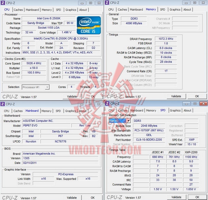 cpuz cpuz ASUS P8P67 EVO Motherboard Review