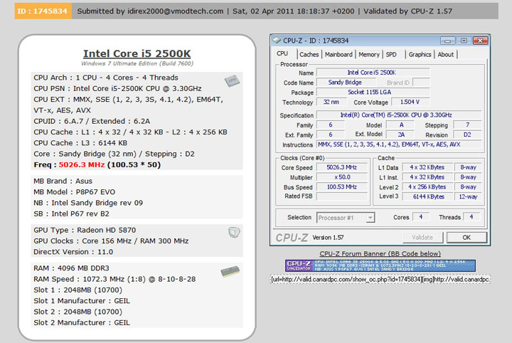 cpuz2 cpuz2 ASUS P8P67 EVO Motherboard Review