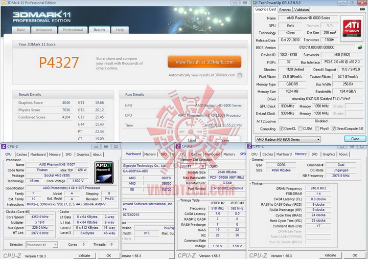11 930 msi HD 6870 HAWK 1GB DDR5 Review