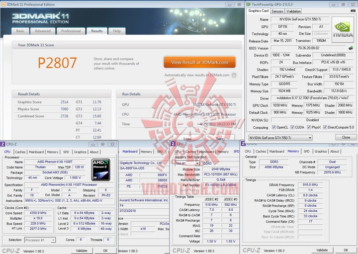 11 1030 GALAXY Geforce GTX 550Ti 1024MB GDDR5 Review