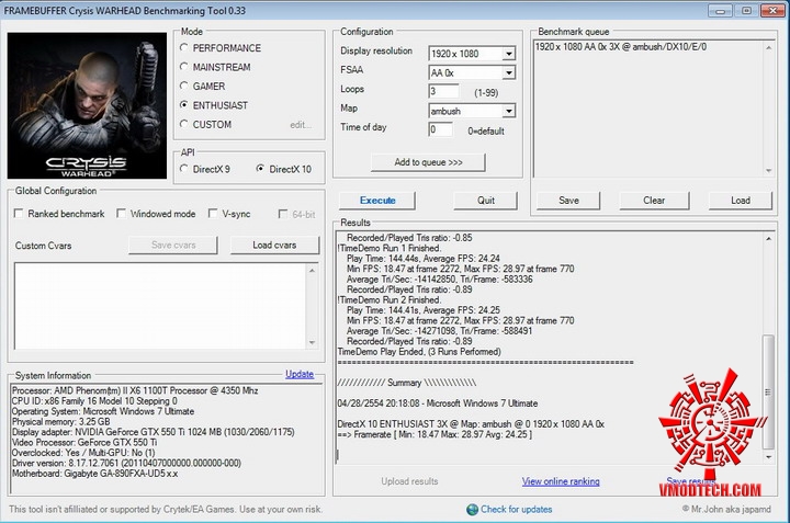 crysis 1030 GALAXY Geforce GTX 550Ti 1024MB GDDR5 Review