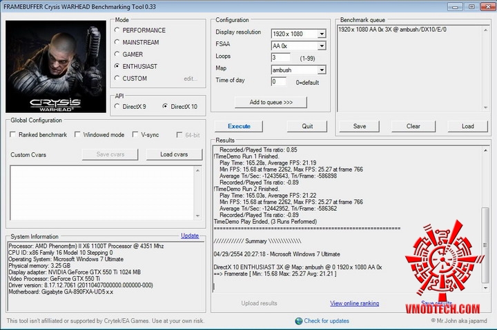 crysis GALAXY Geforce GTX 550Ti 1024MB GDDR5 Review