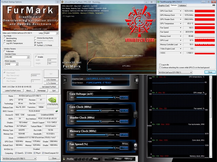 furmark 1030 GALAXY Geforce GTX 550Ti 1024MB GDDR5 Review
