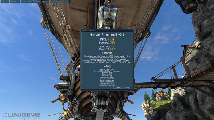 unigine 2011 04 25 23 27 54 22 GALAXY Geforce GTX 550Ti 1024MB GDDR5 Review