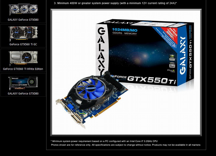 3 GALAXY Geforce GTX 550Ti 1024MB GDDR5 Review