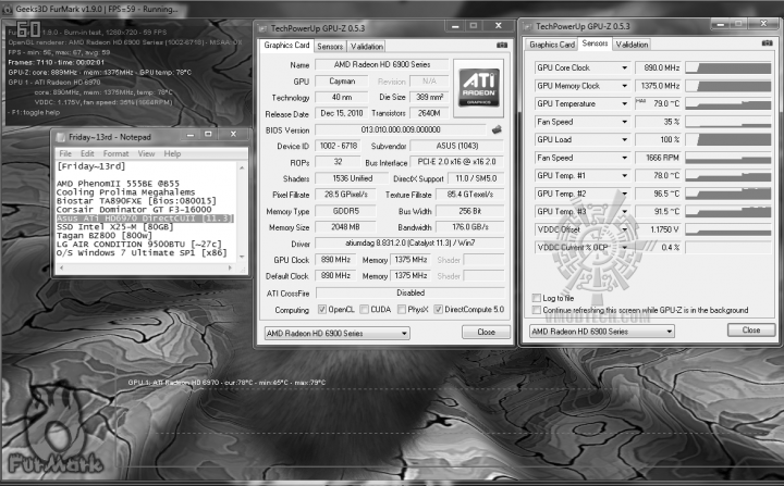 default temp autofan 45 79c 720x447 Asus ATi HD6970 DirectCUII : Review