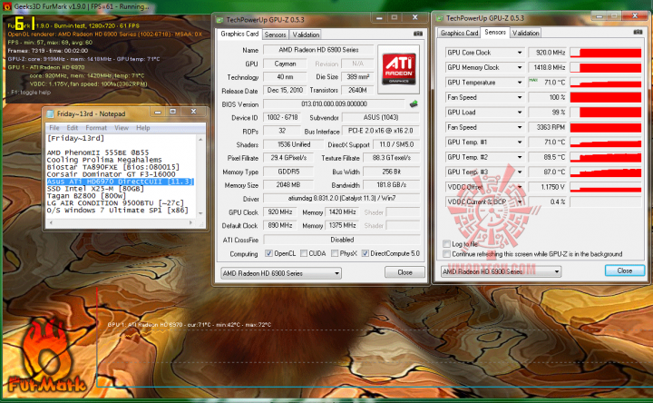 oc 920 1420 temp 100 42c 72c 720x444 Asus ATi HD6970 DirectCUII : Review