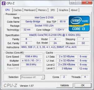 cpuz1 300x289 intel Core™ i3 2100 Processor 