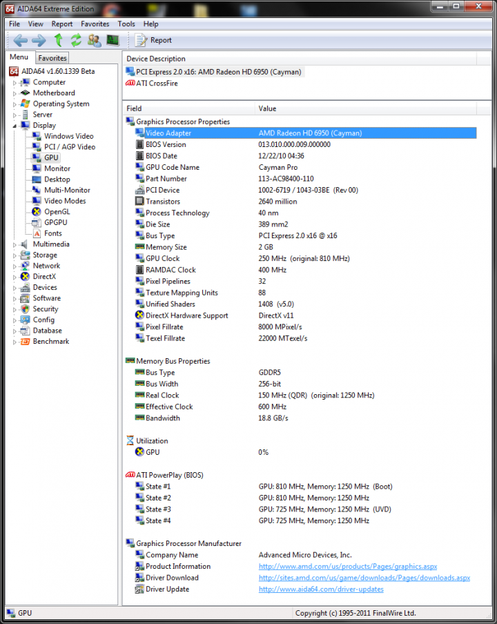 info aida64 2gpu 720x904 custom Asus ATi HD6950 DirectCUII 2GB/GDDR5 : Review